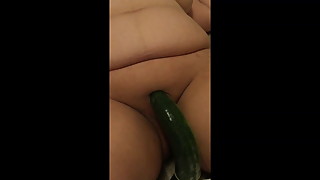 my chubby wife fucking big cucumber (she wish it was a bbc)