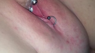 Wife fucked and creampied by pierced dick