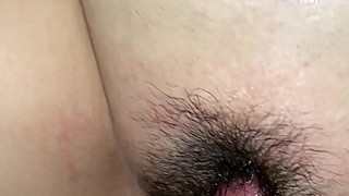 Wife hairy pussy rubing cock