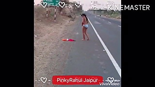 Pink Rahul Jaipur - Daring wife stripping nude on highway